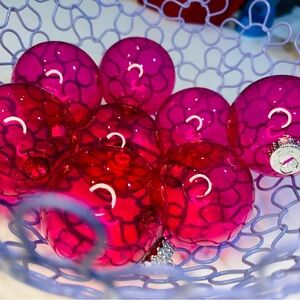 Bright Clear Transparent Pink “Glass” Ornaments